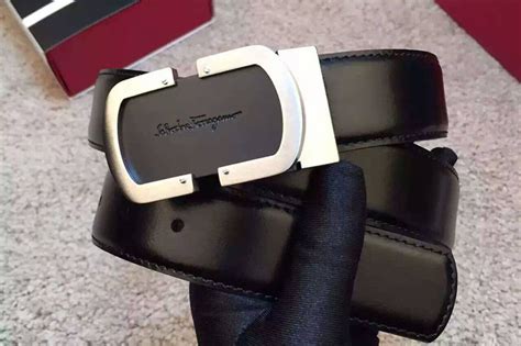 replica black ferragamo belt with silver buckle